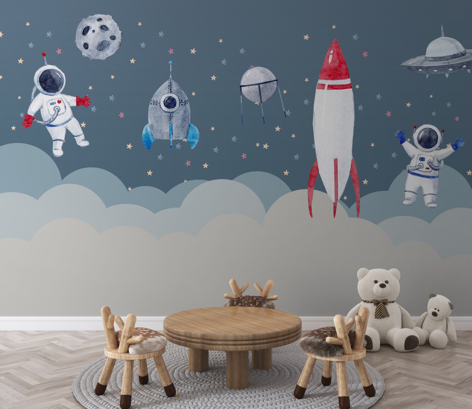 Fototapeten Astronauten und Raumschiffe im Universum