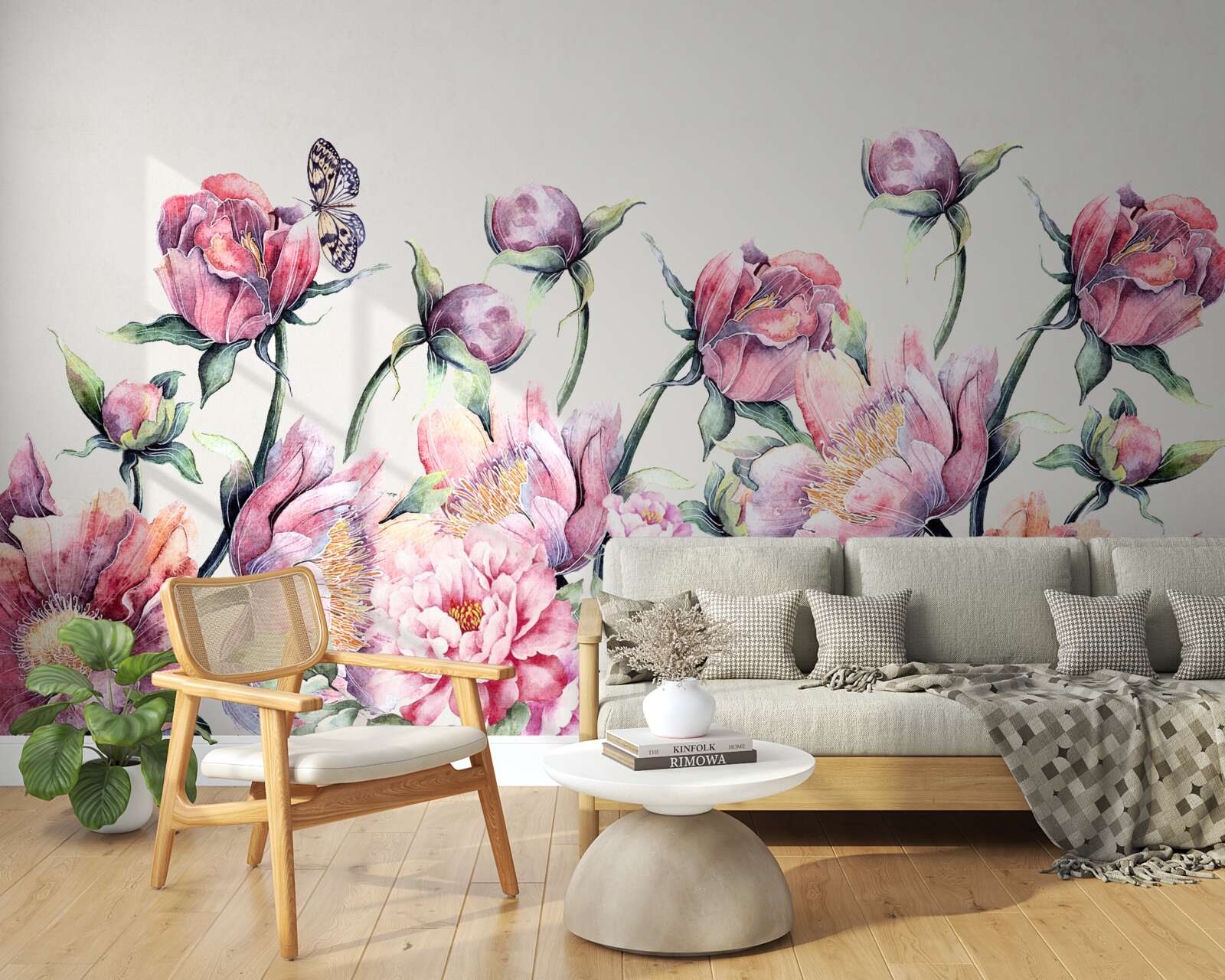 Fototapeten Blumen in verschiedenen Rosa -Schatten