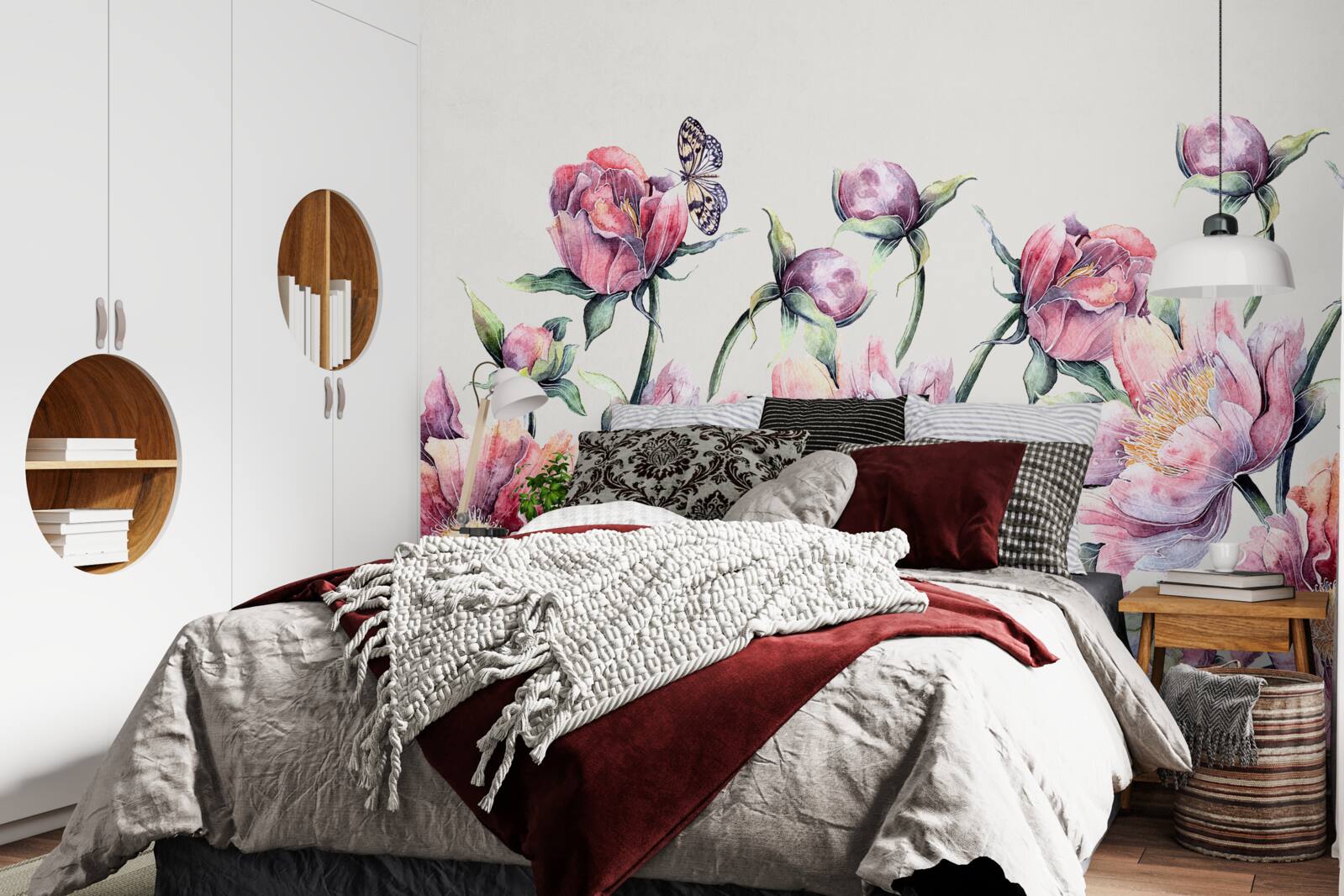 Fototapeten Blumen in verschiedenen Rosa -Schatten