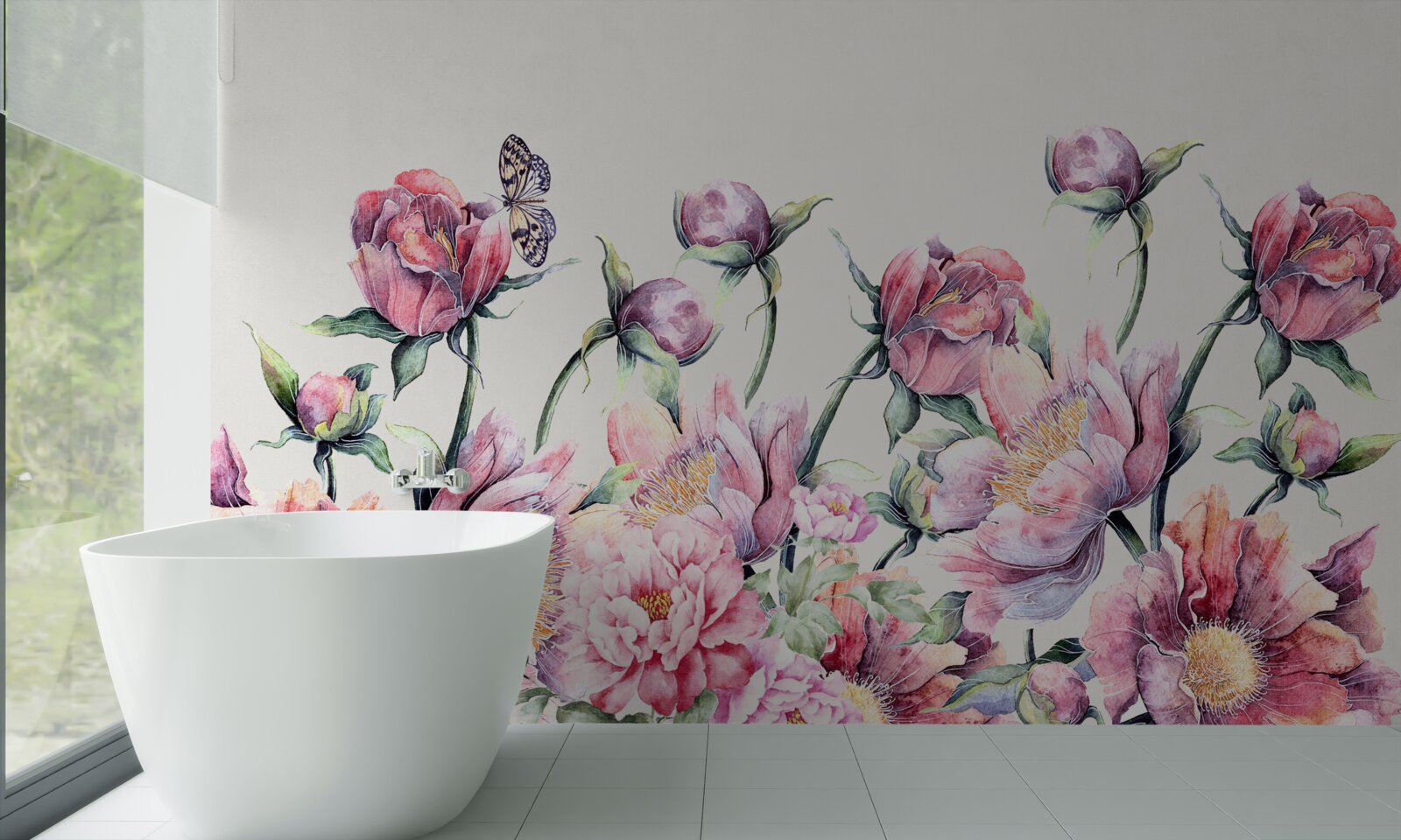 Fototapeten Blumen in verschiedenen Rosa -Schatten