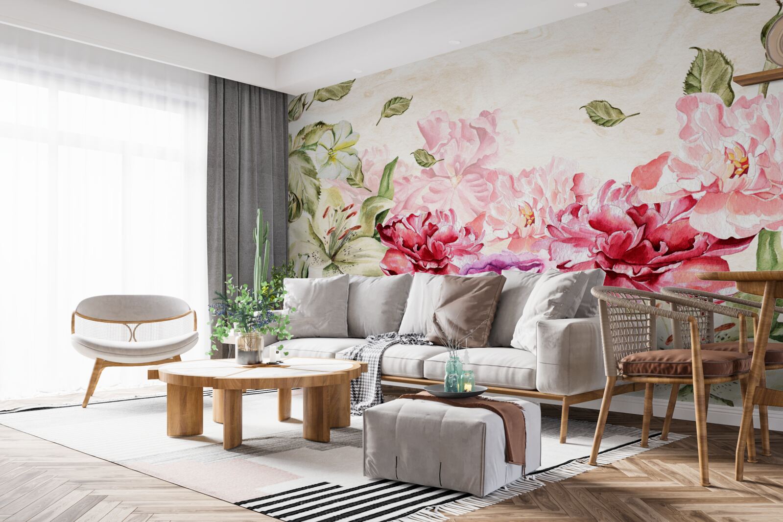 Fototapeten Blumen mit reichen und malerischen Farbtönen