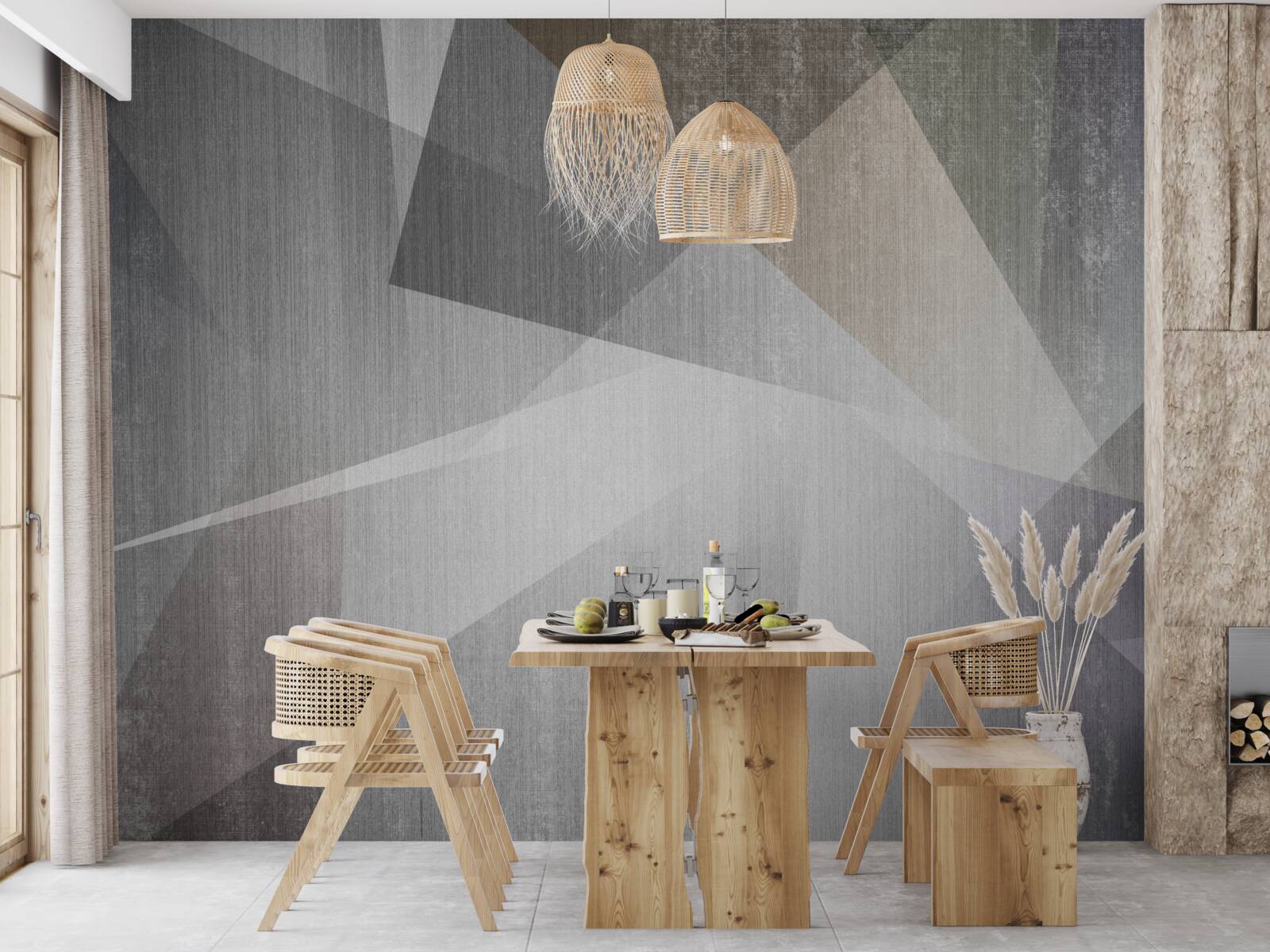 Fototapeten Hintergrund mit geometrischen Formen im abstrakten Stil