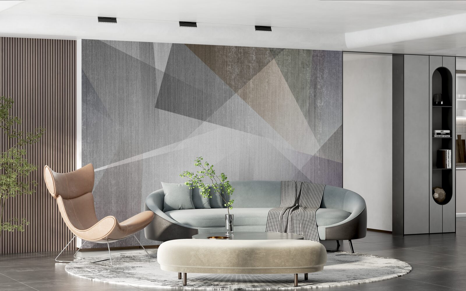 Fototapeten Hintergrund mit geometrischen Formen im abstrakten Stil