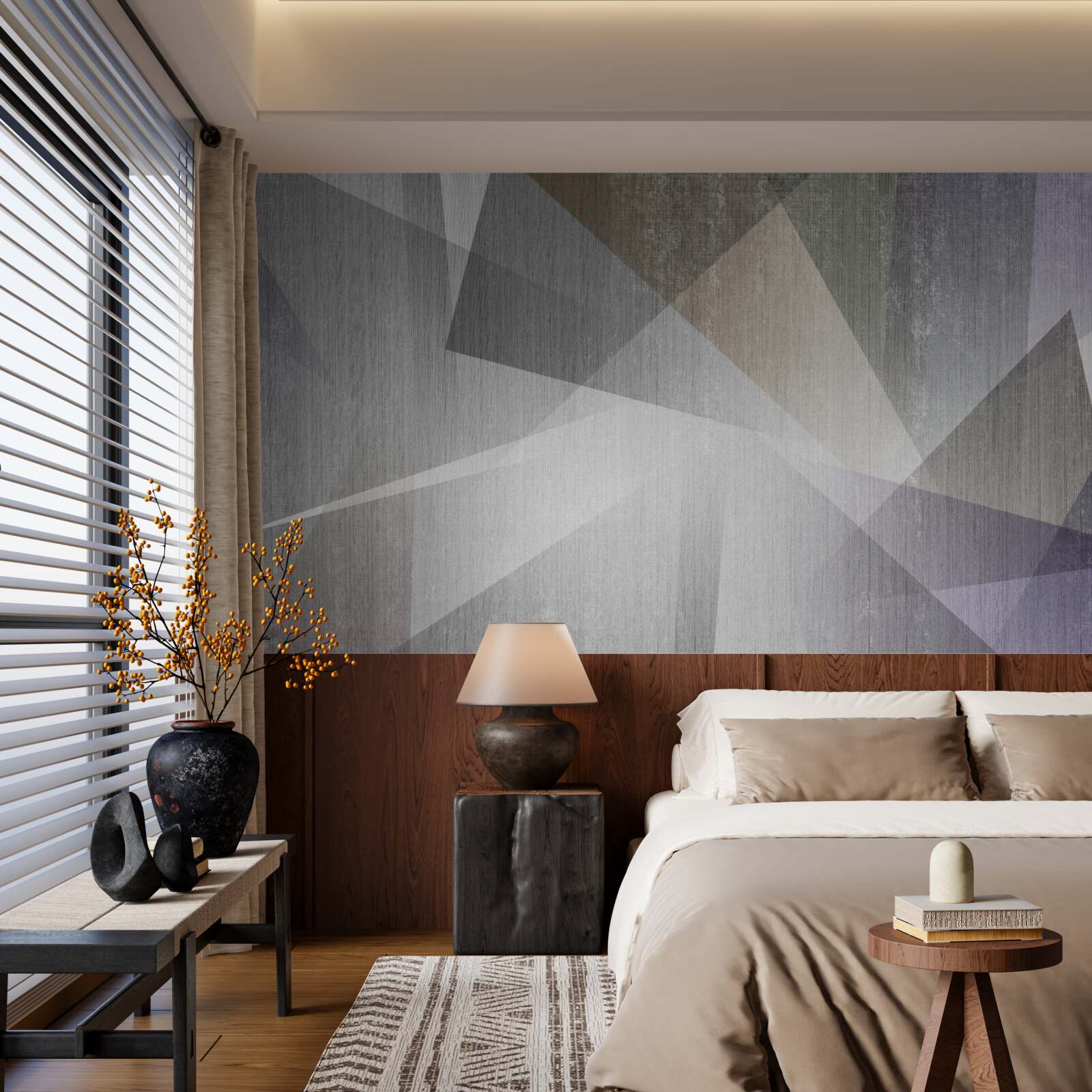 Fototapeten Hintergrund mit geometrischen Formen im abstrakten Stil
