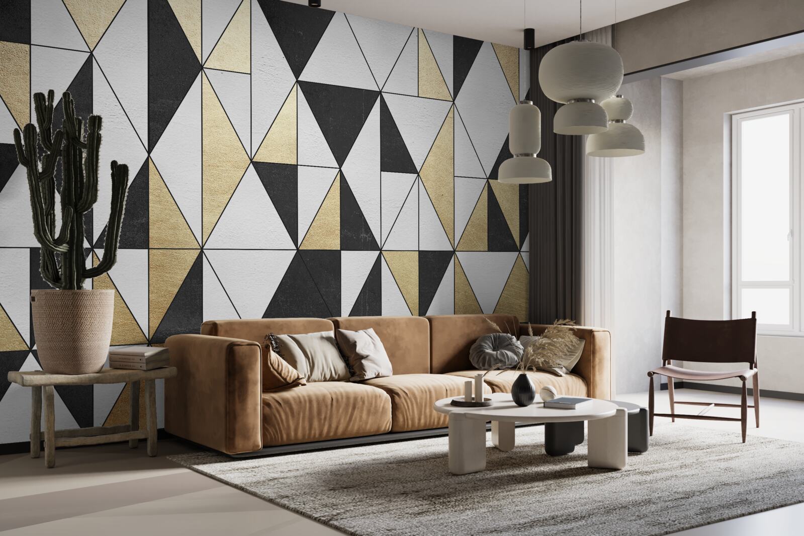 Fototapeten Diamanten in Schwarz, Weiß und Gold