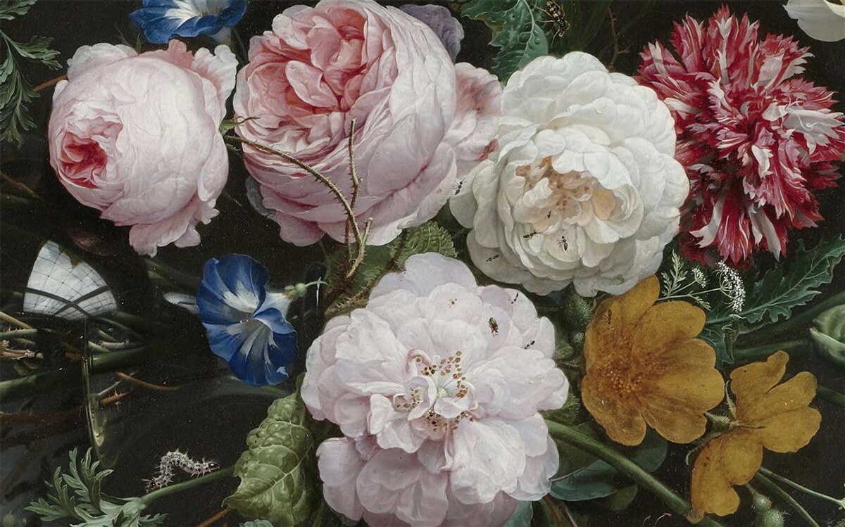 Fototapeten Große Pastellblumen