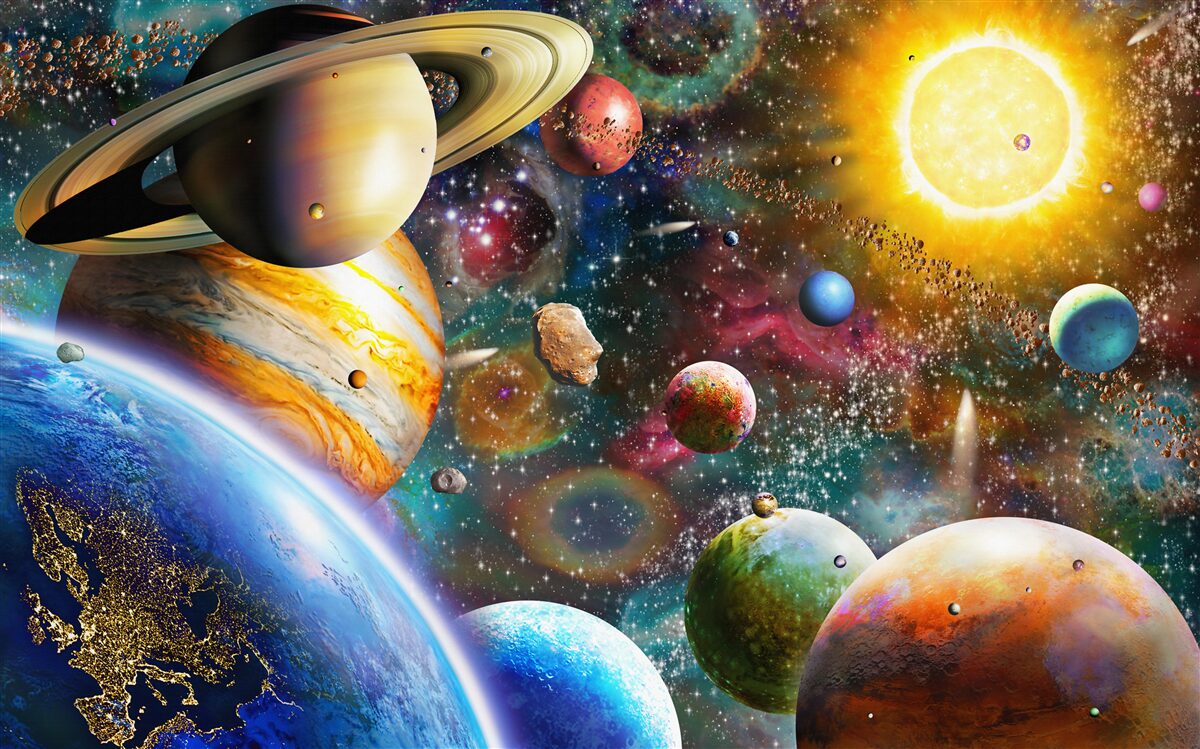 Fototapeten helles Universum