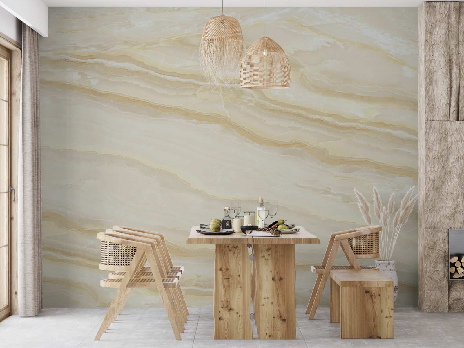 Fototapeten Beige Porzellanfliesen