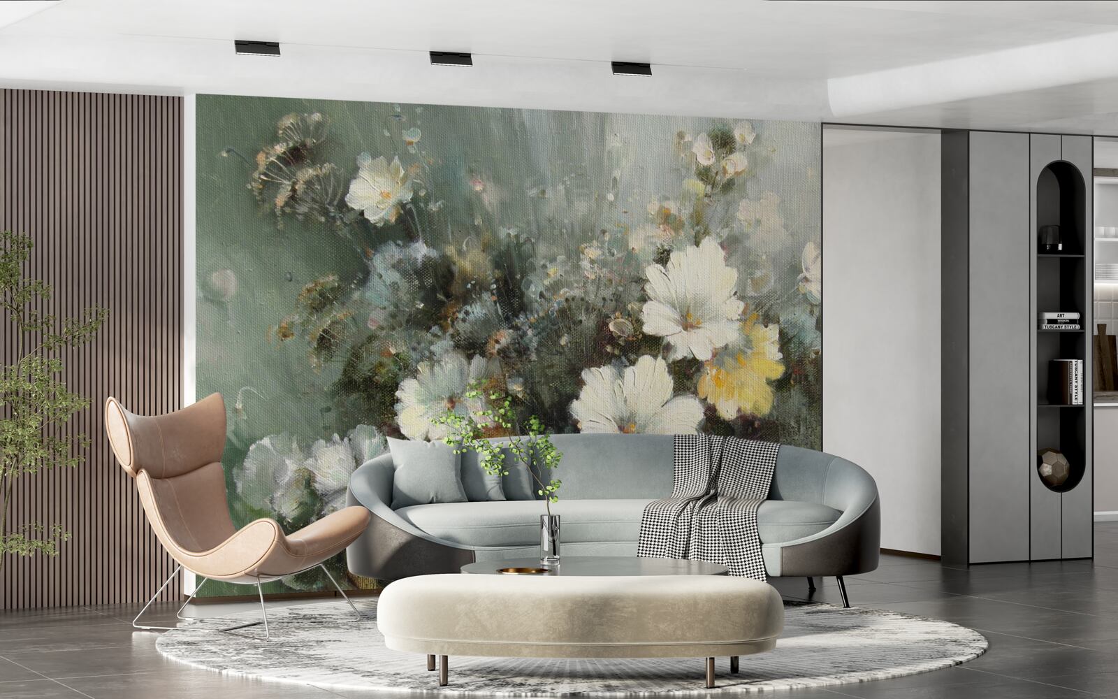 Fototapeten Zusammensetzung verschiedener Arten von Blumen