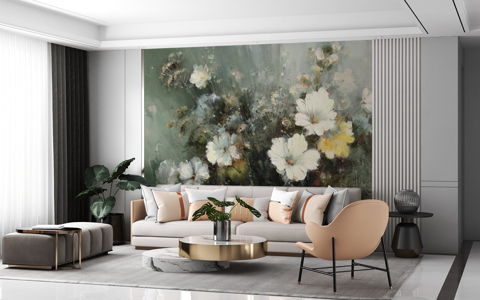 Fototapeten Zusammensetzung verschiedener Arten von Blumen