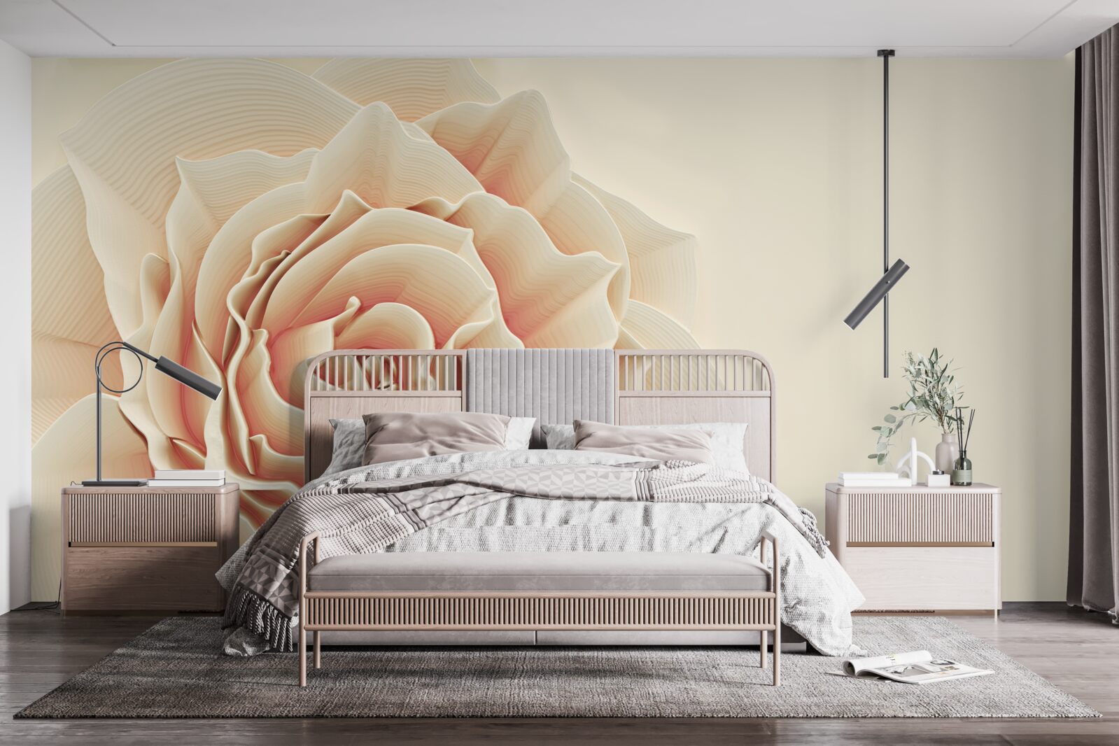 Fototapeten Große cremige Rose