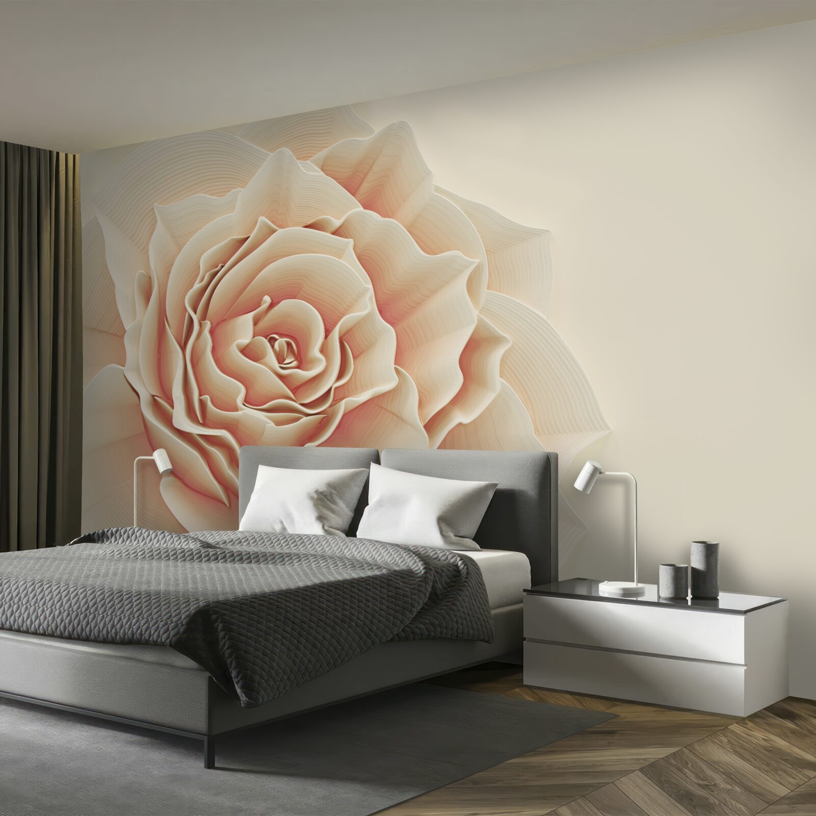 Fototapeten Große cremige Rose