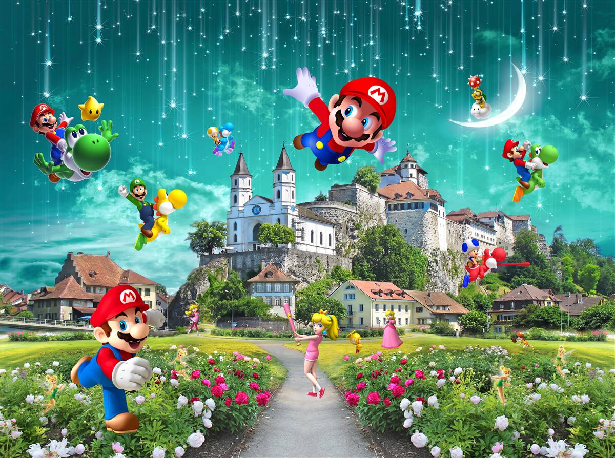 Fototapeten Mario -Zahlen in der Metropole
