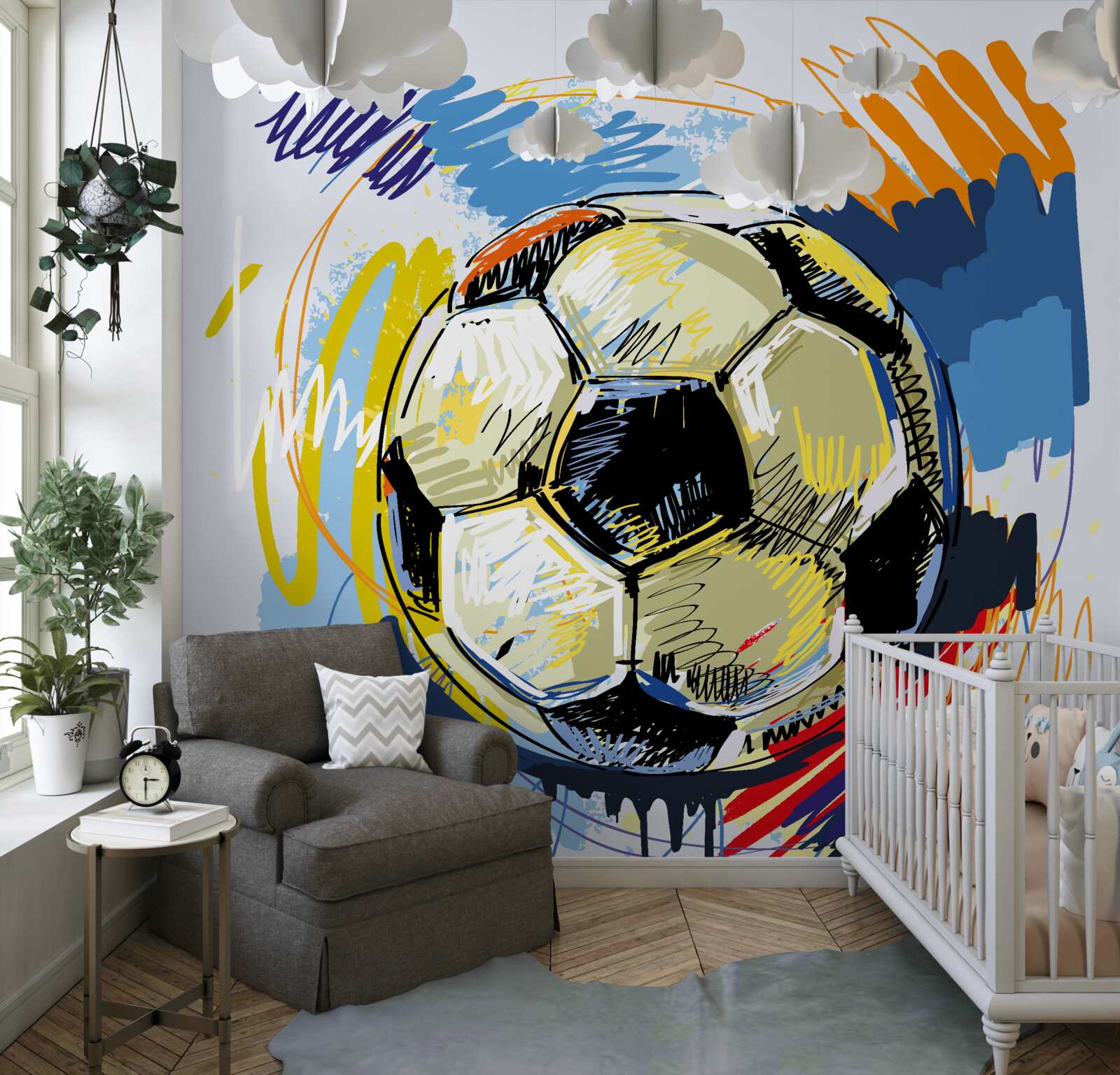 Fototapeten Fußball im Bild gezeigt
