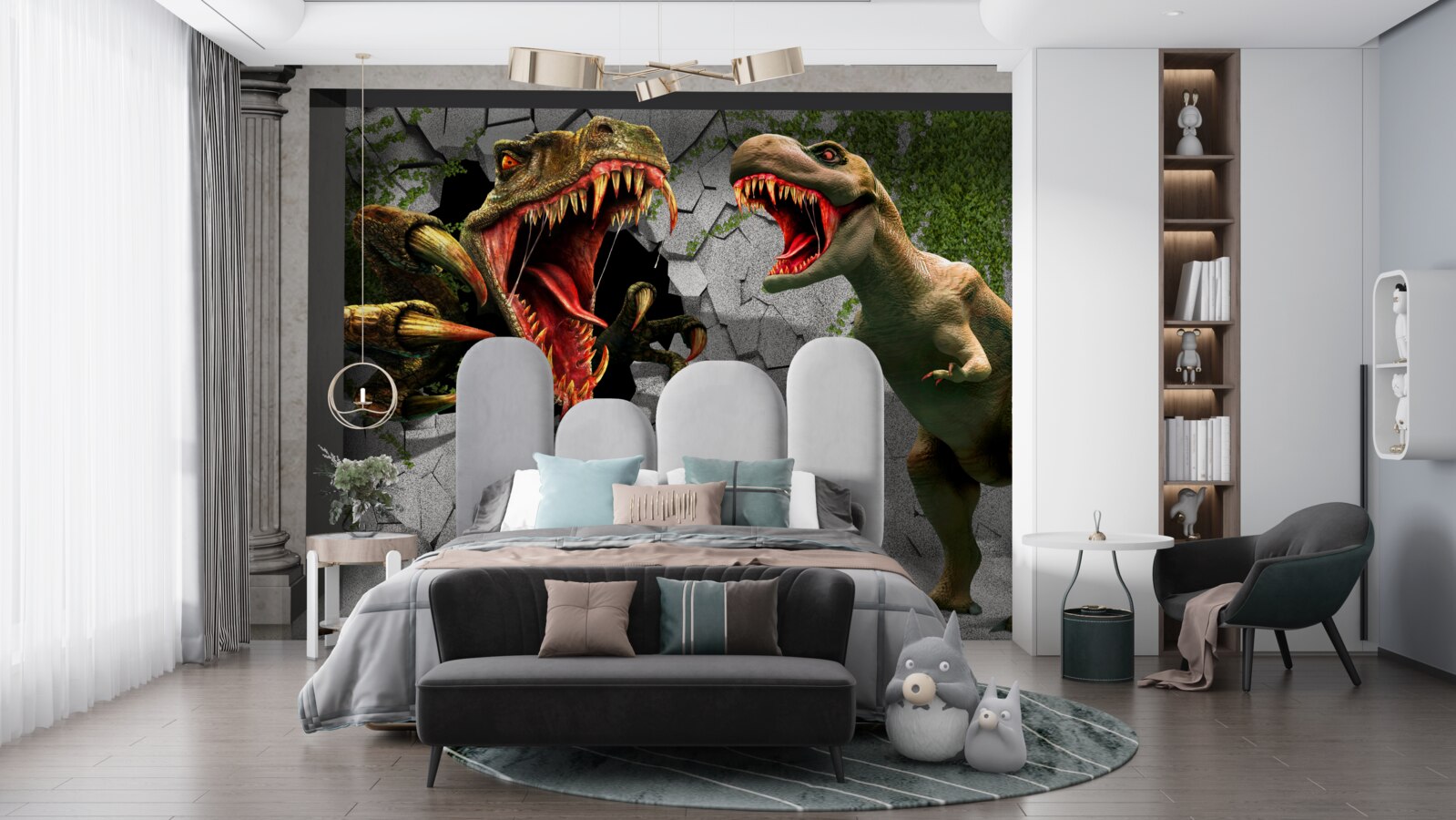 Fototapeten Dinosaurier drücken Wut aus