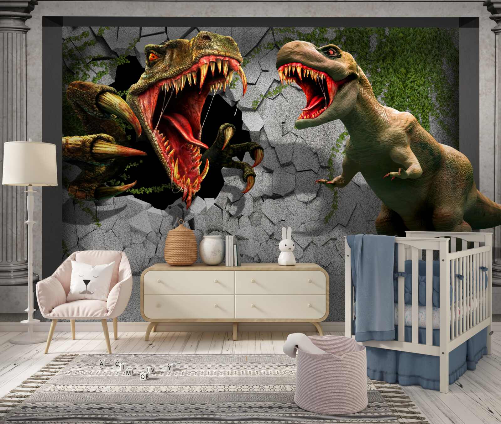 Fototapeten Dinosaurier drücken Wut aus