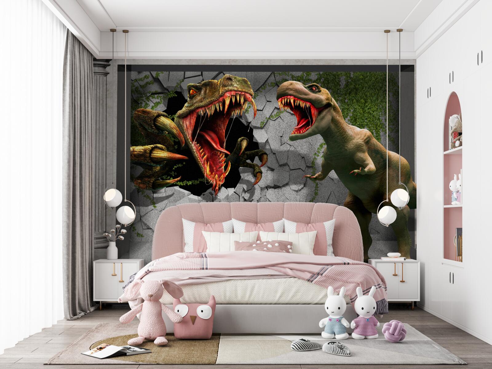 Fototapeten Dinosaurier drücken Wut aus