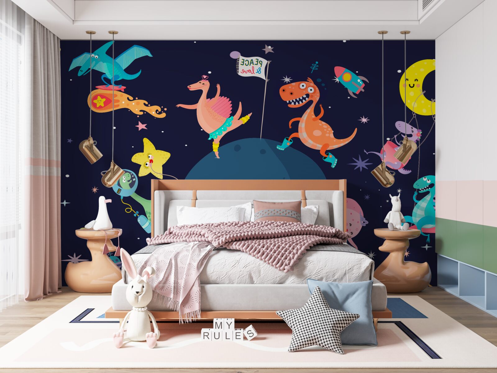 Fototapeten Space Dinosaurier