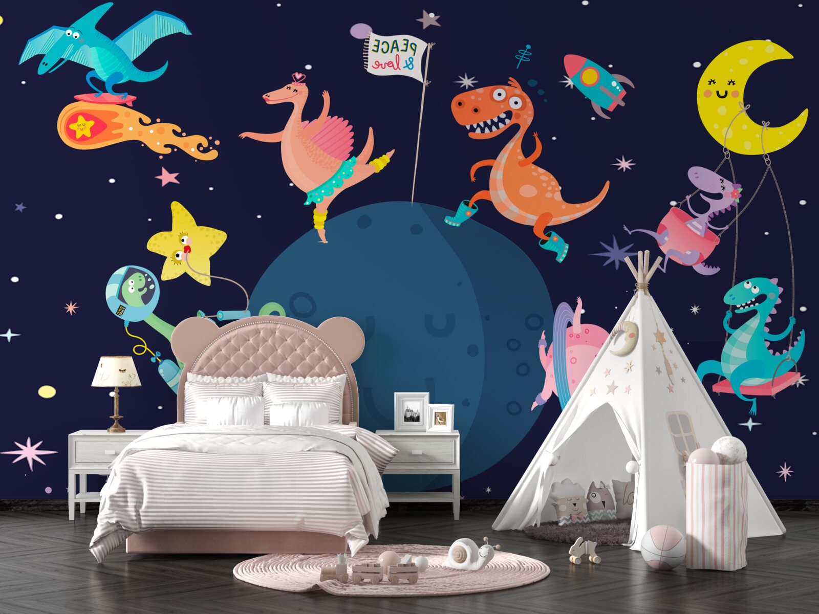 Fototapeten Space Dinosaurier