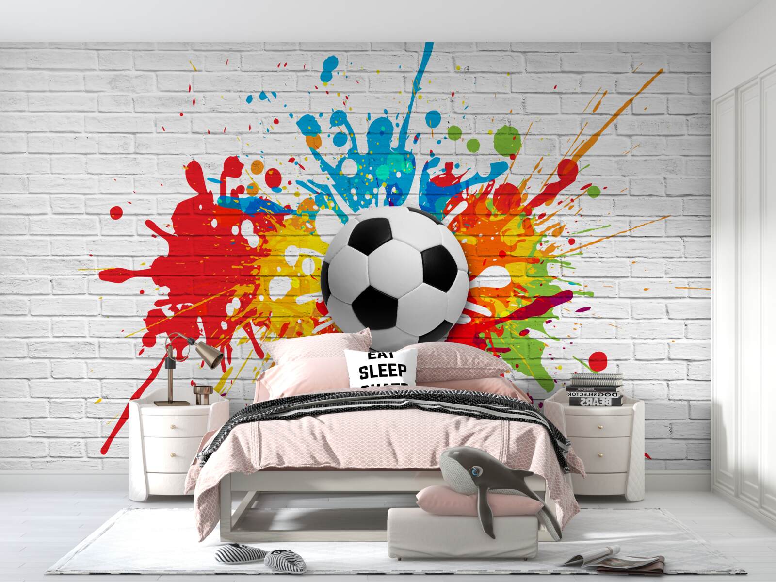 Fototapeten Fußball ist an der Mauer an der Mauer