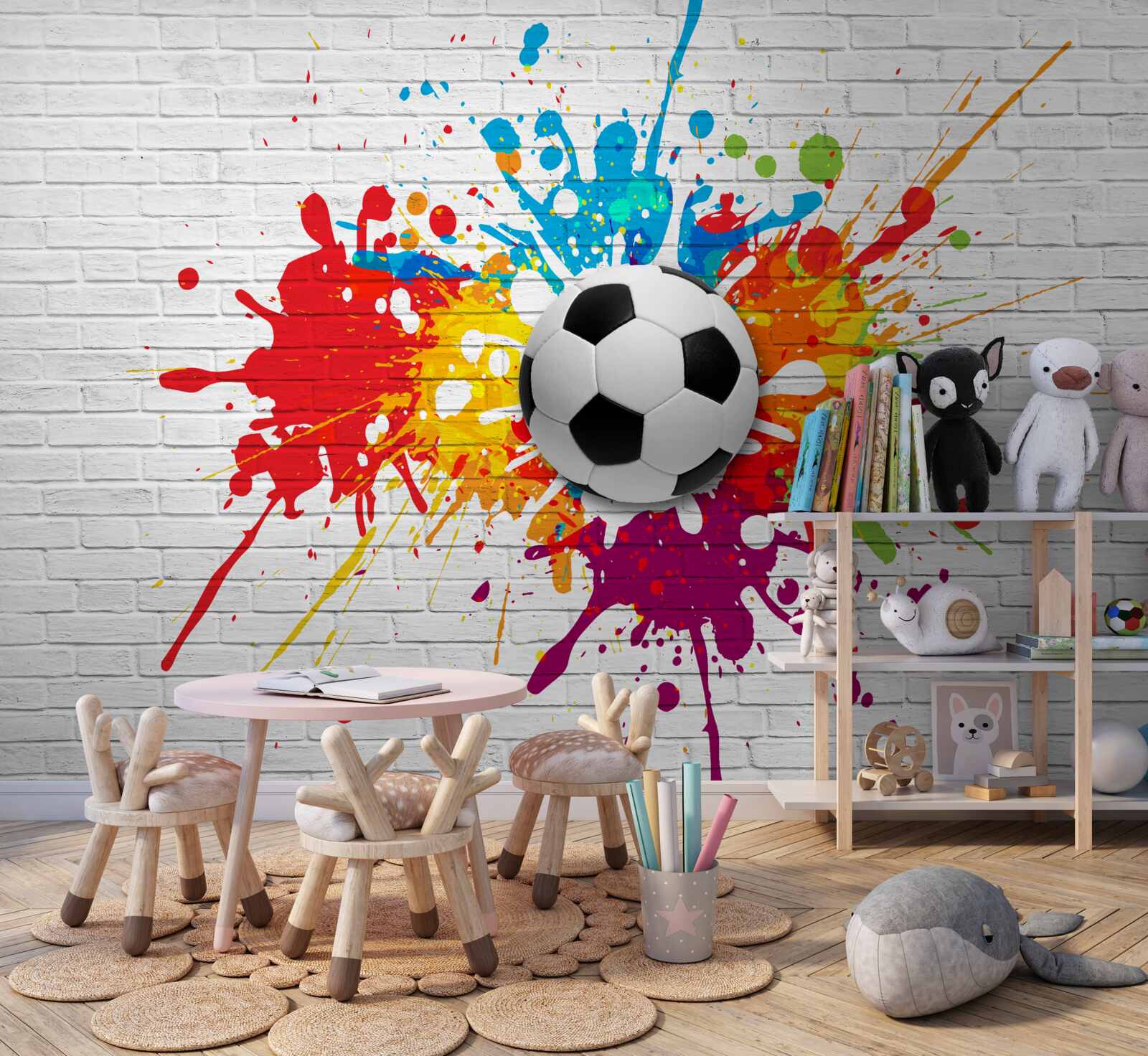 Fototapeten Fußball ist an der Mauer an der Mauer