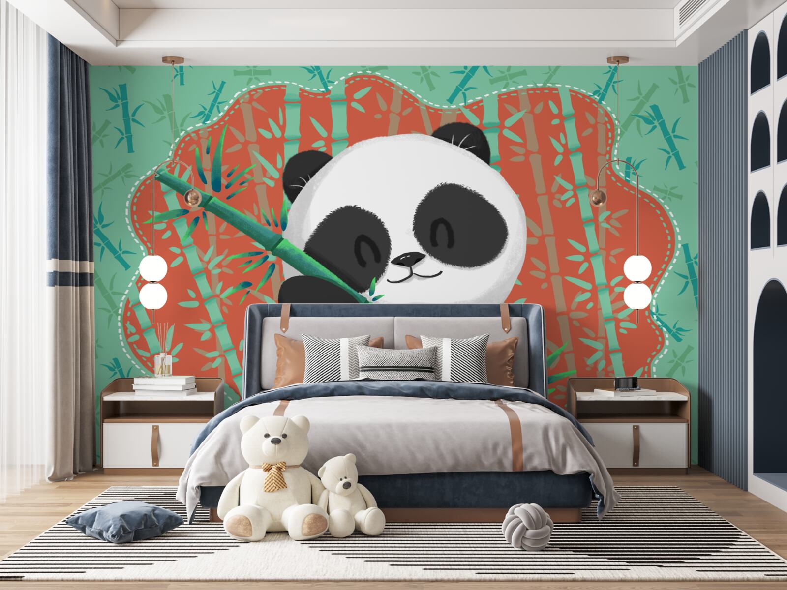Fototapeten Bambus in den Armen von Panda