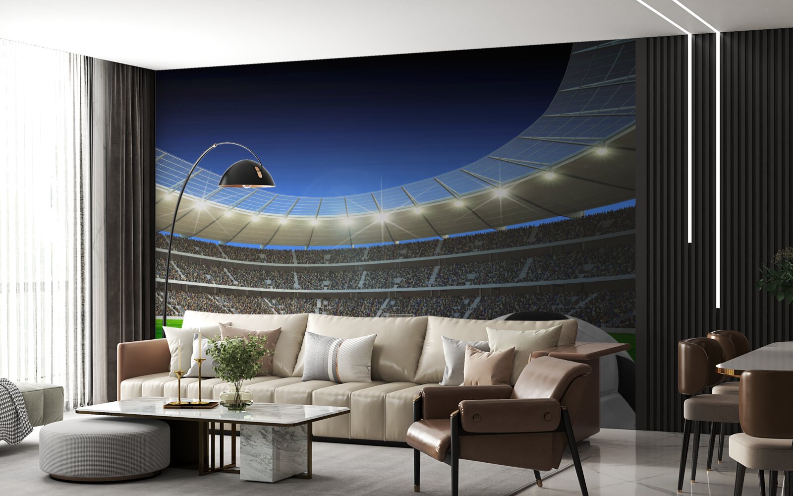 Fototapeten Fußball- und Fußballstadion