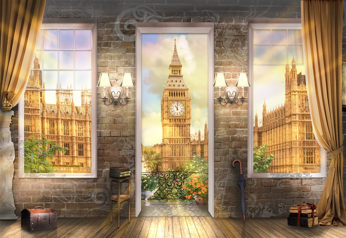 Fototapeten Balkon mit Blick auf Big Ben