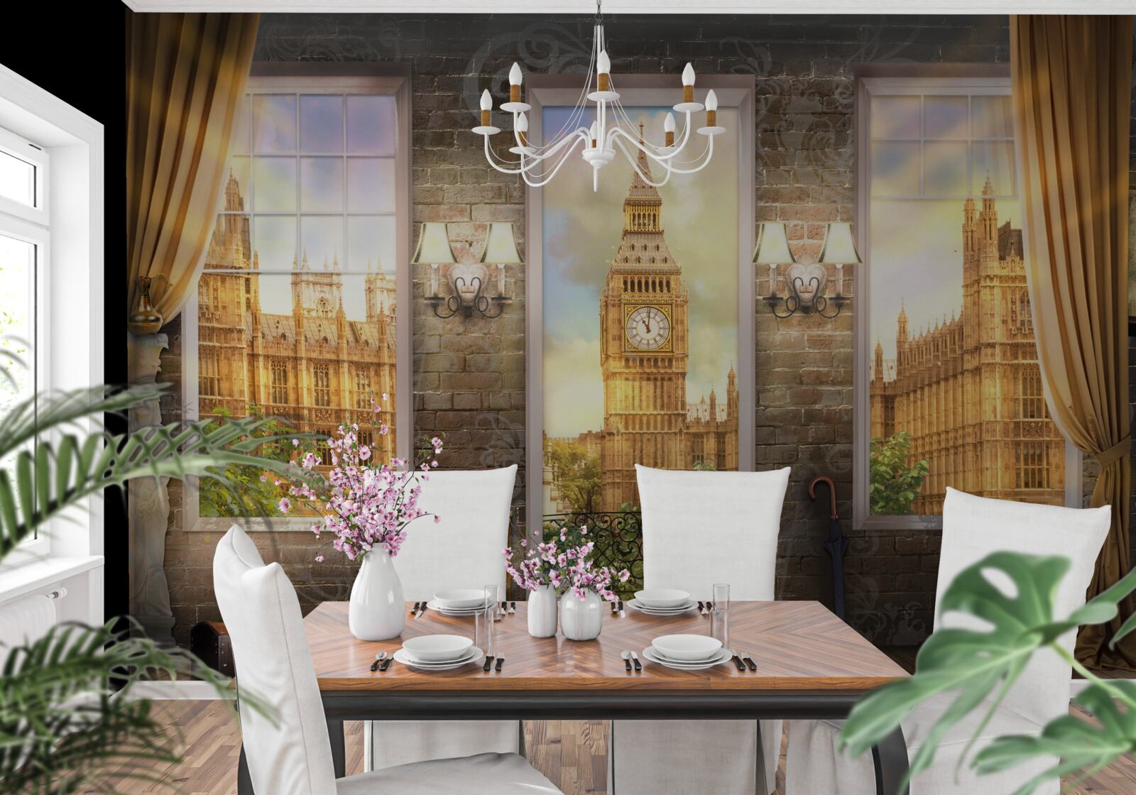 Fototapeten Balkon mit Blick auf Big Ben