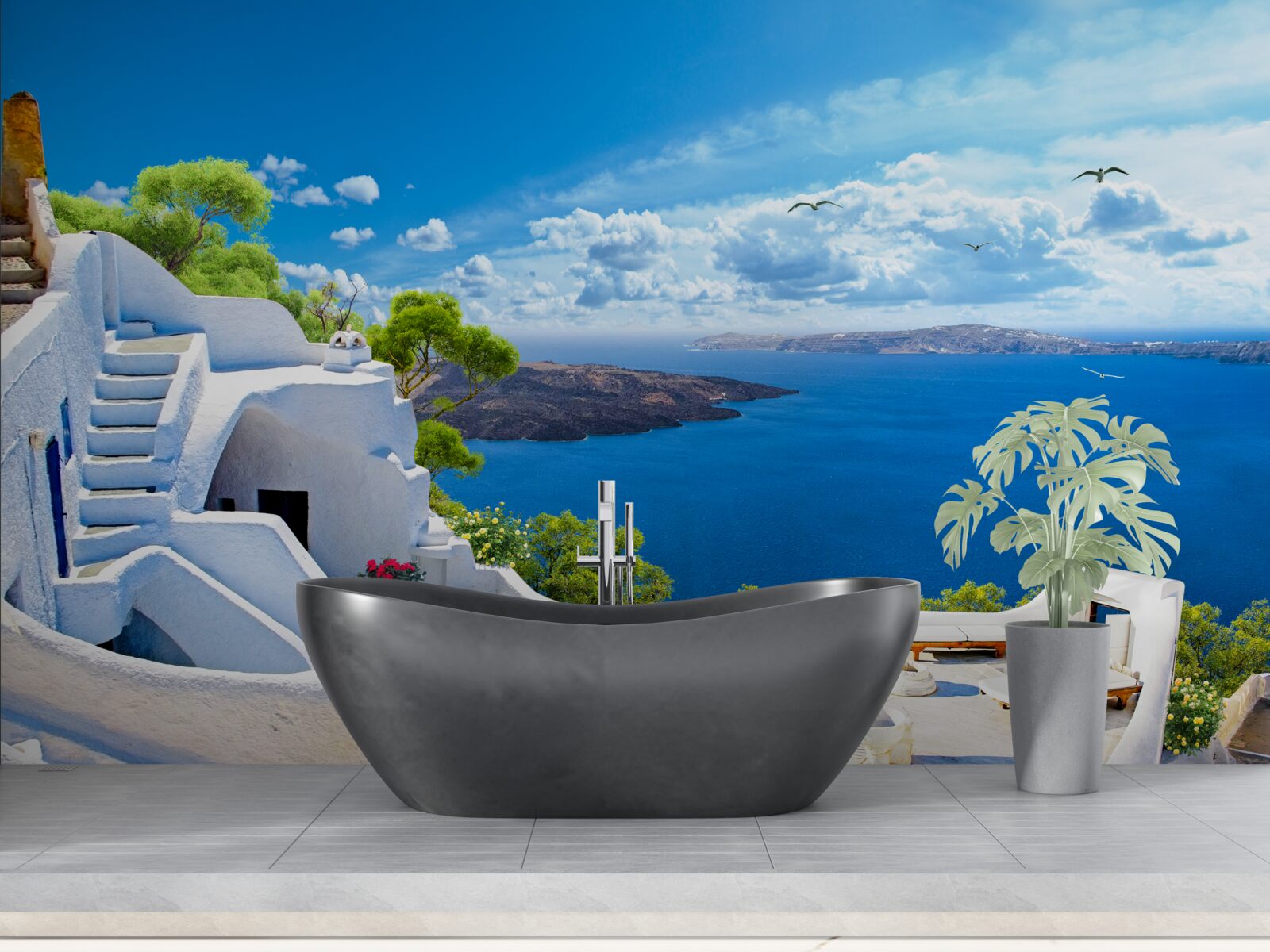 Fototapeten Insel Santorini in Griechenland