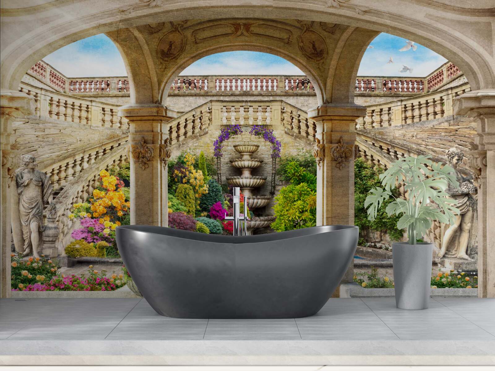 Fototapeten Dieser Brunnen mit großartigen Statuen