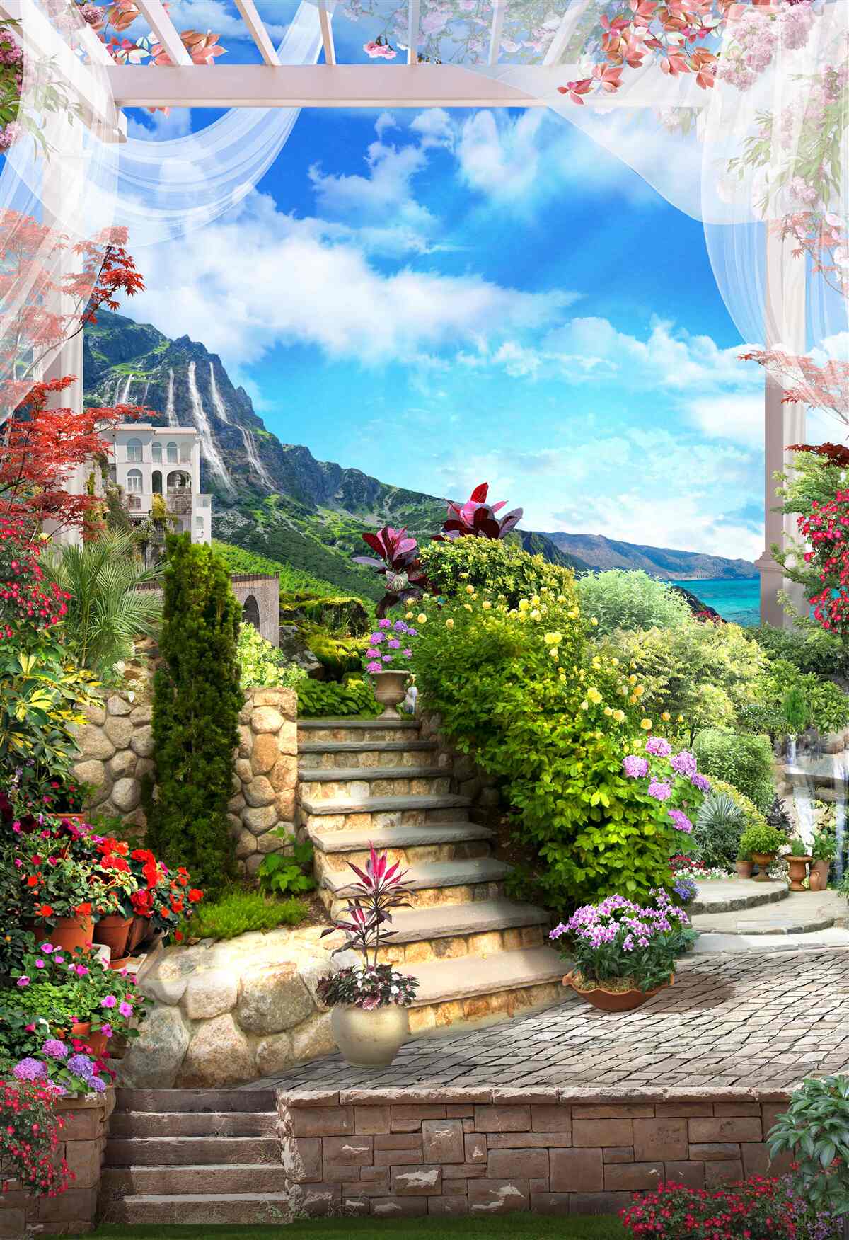 Fototapeten Garten an der Küste