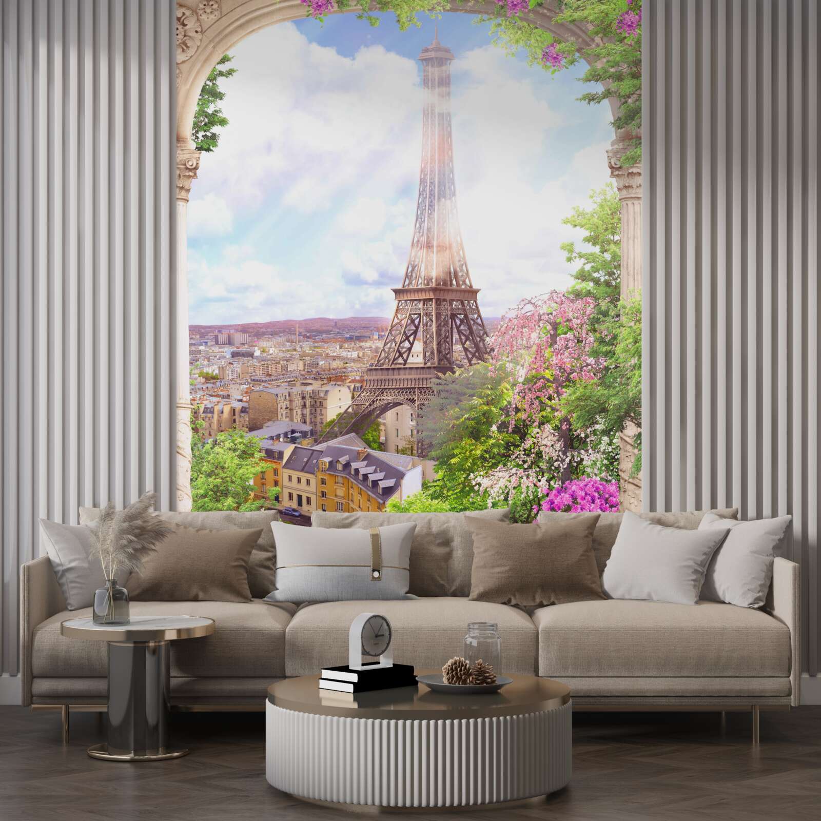 Fototapeten Panorama von Paris mit dem Eiffelturm