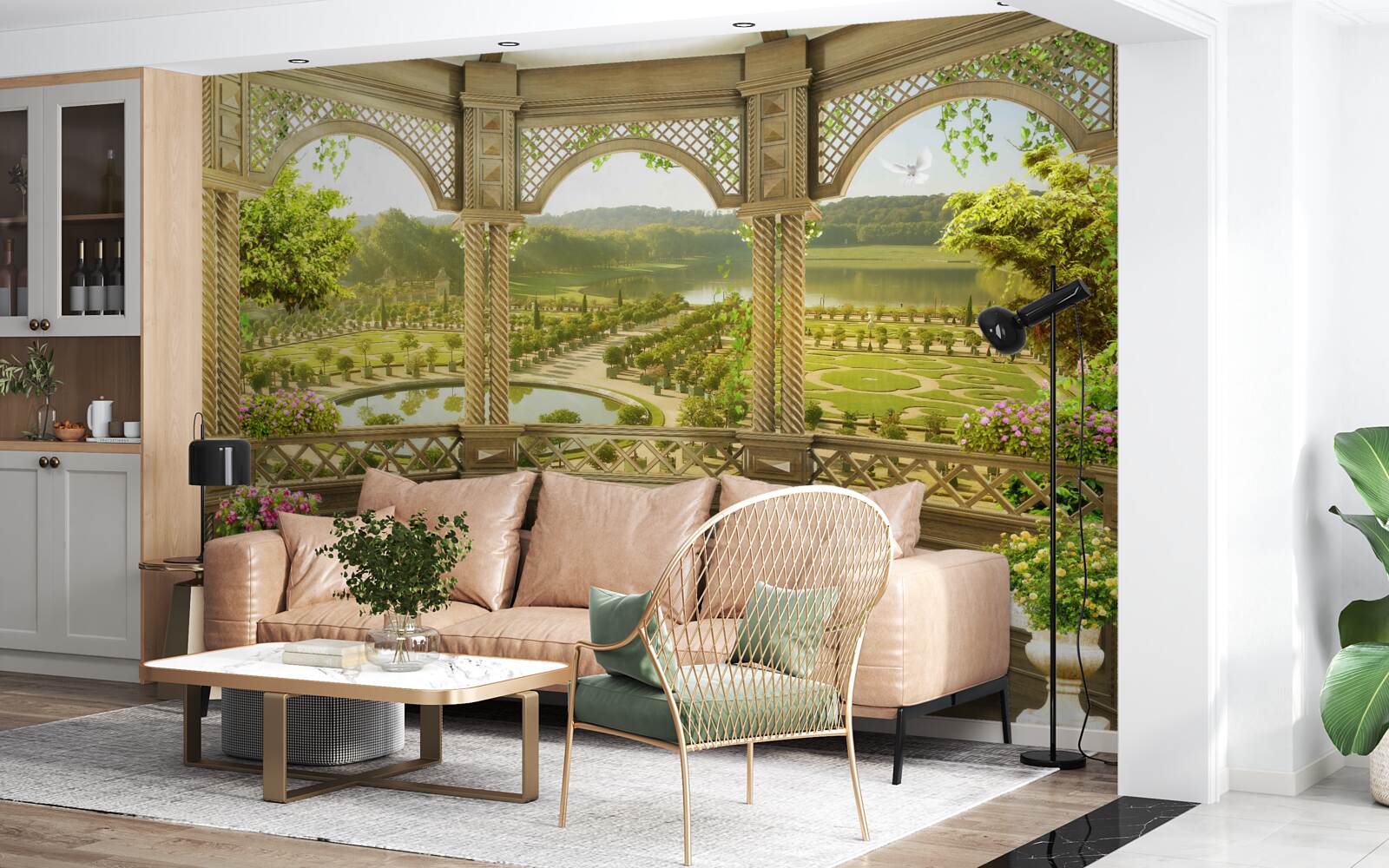 Fototapeten Eleganter geschnitzter Pavillon