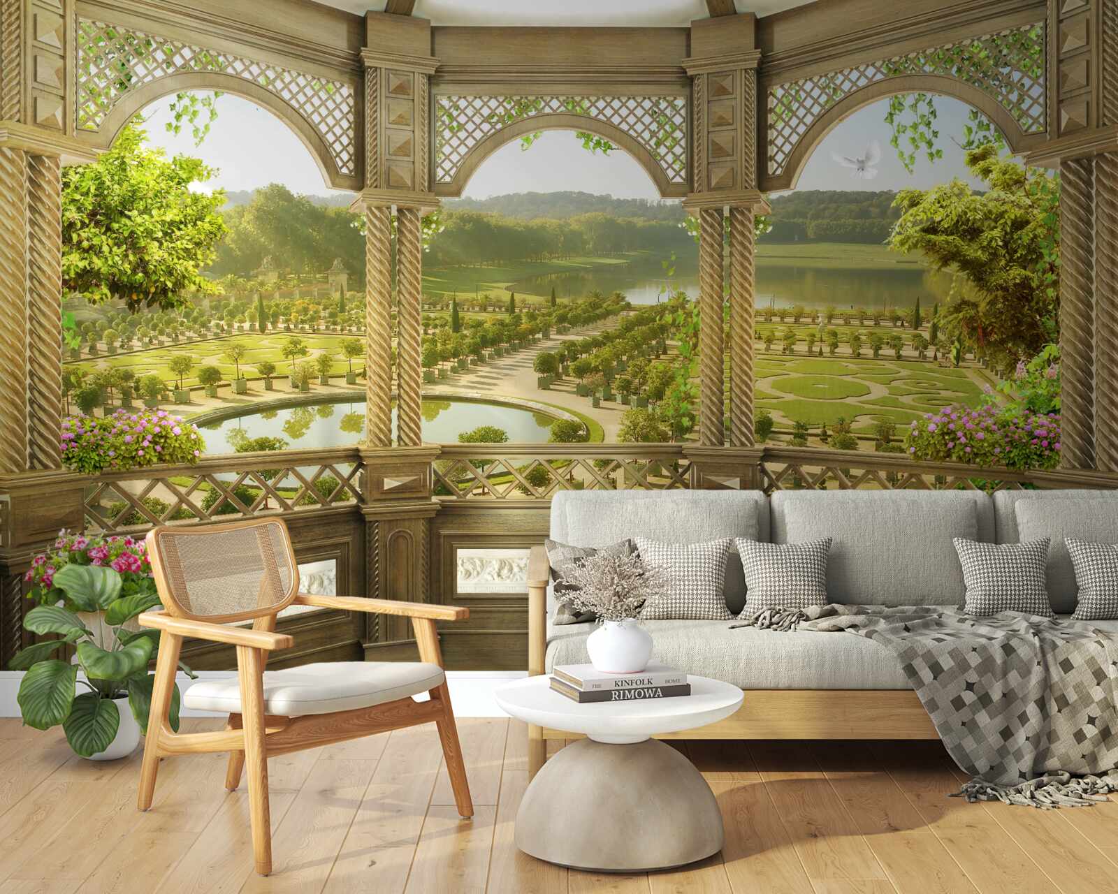 Fototapeten Eleganter geschnitzter Pavillon