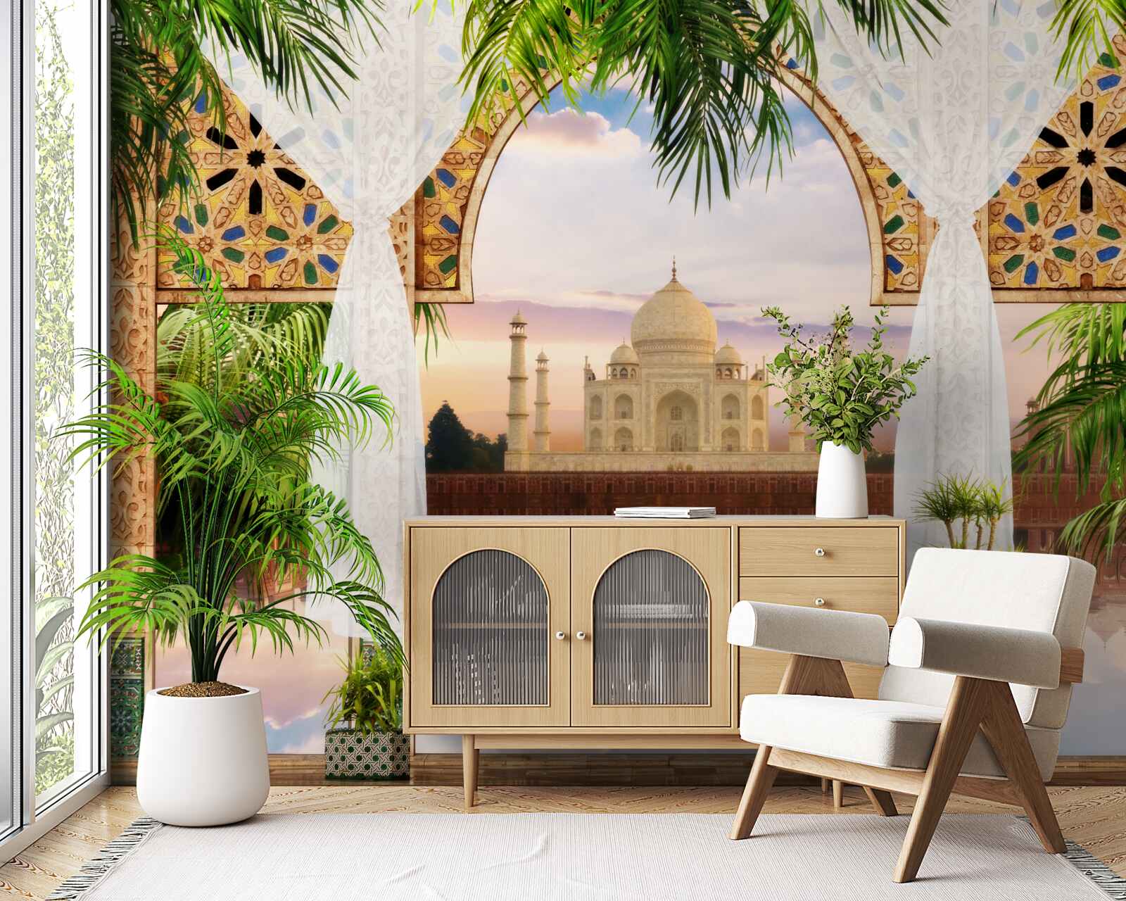 Fototapeten Landschaft aus Taj Mahal
