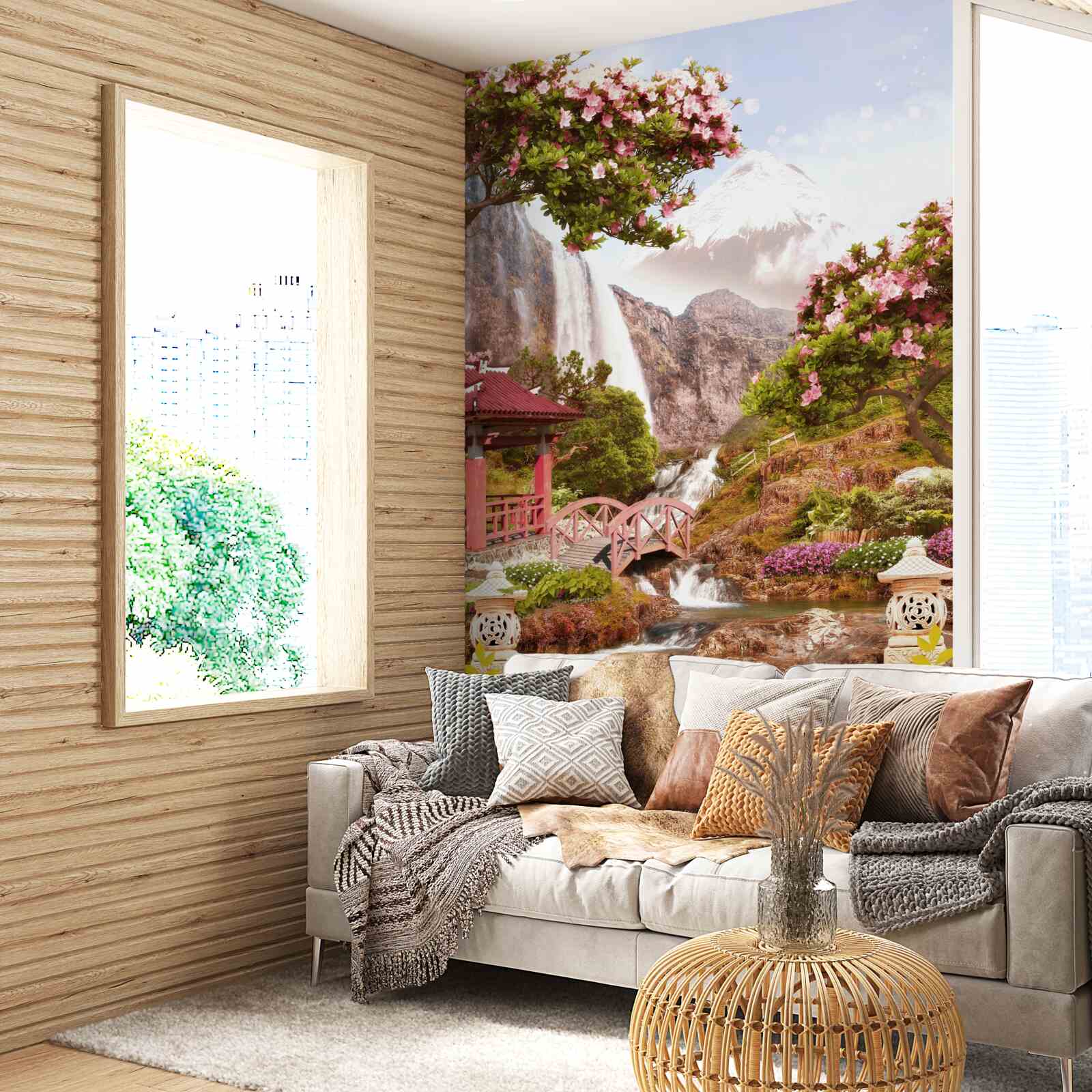 Fototapeten Ein Gartenblüten mit chinesischer Schönheit