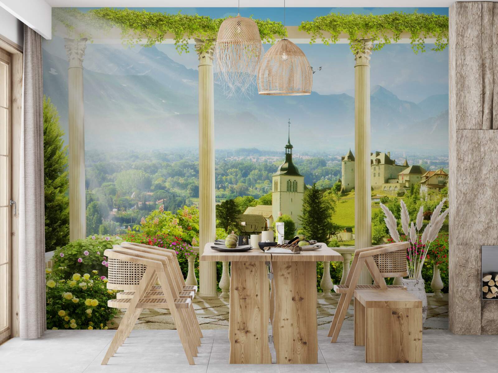 Fototapeten Blick auf Italien vom Balkon
