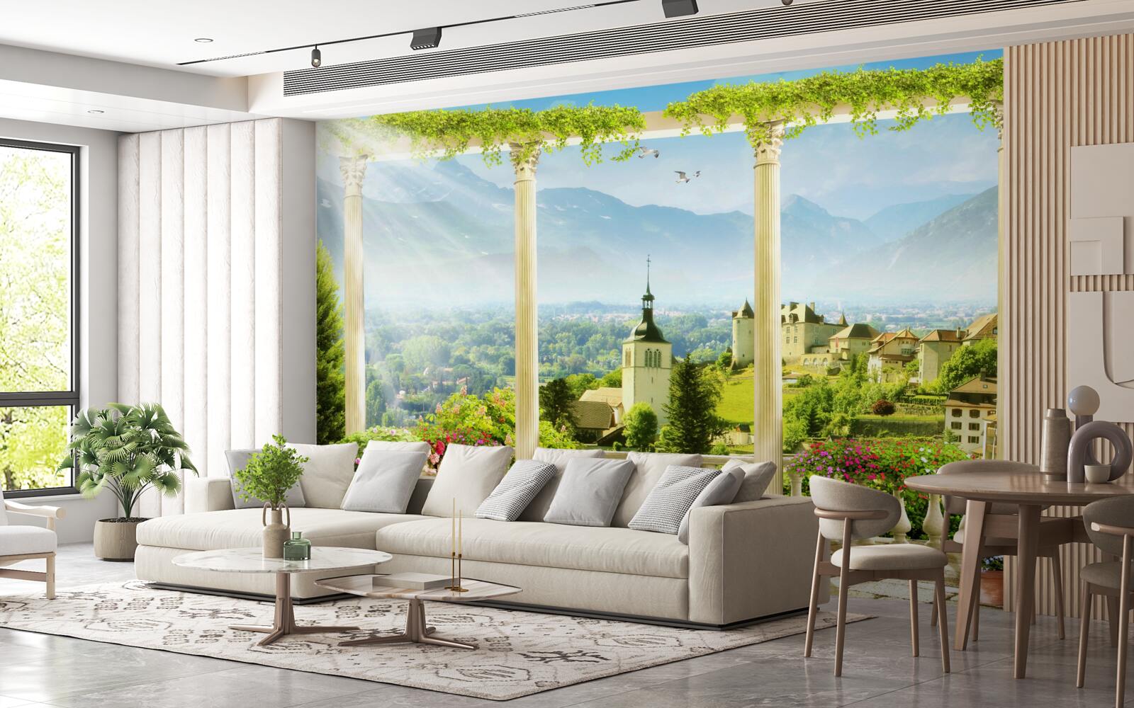Fototapeten Blick auf Italien vom Balkon