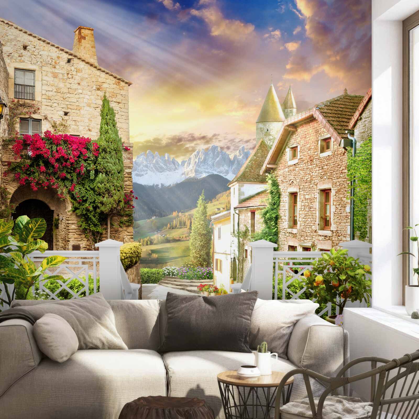 Fototapeten Veranda im provenzalischen Stil