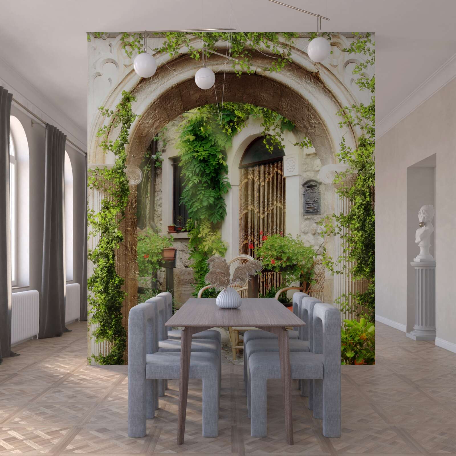 Fototapeten ein alter Innenhof im historischen Teil der Stadt