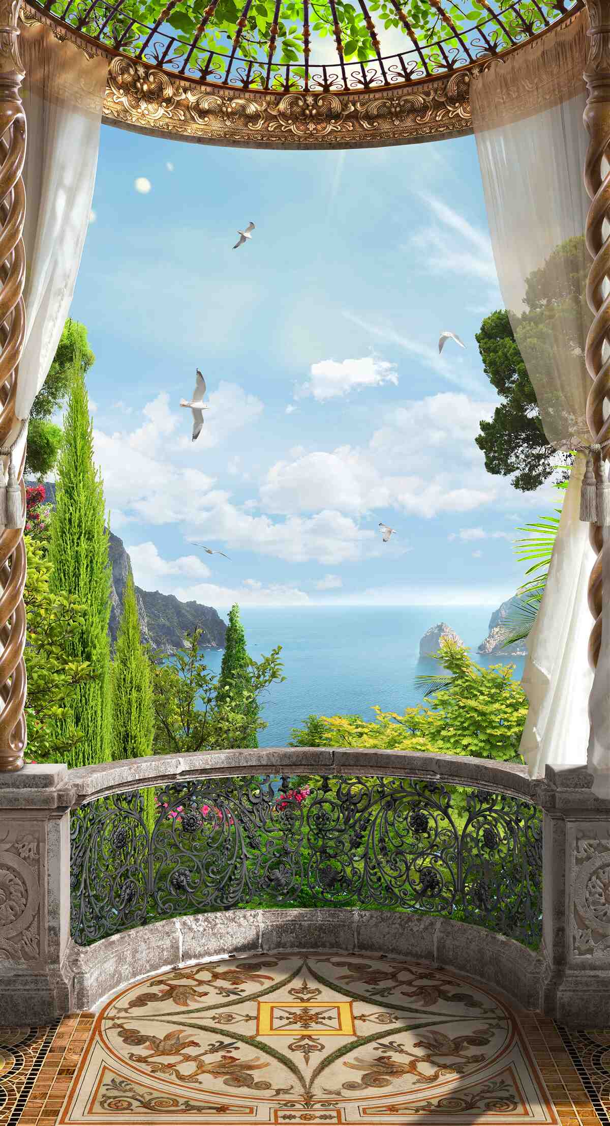 Fototapeten Eine großartige Aussicht, die Sie vom Balkon bewundern können