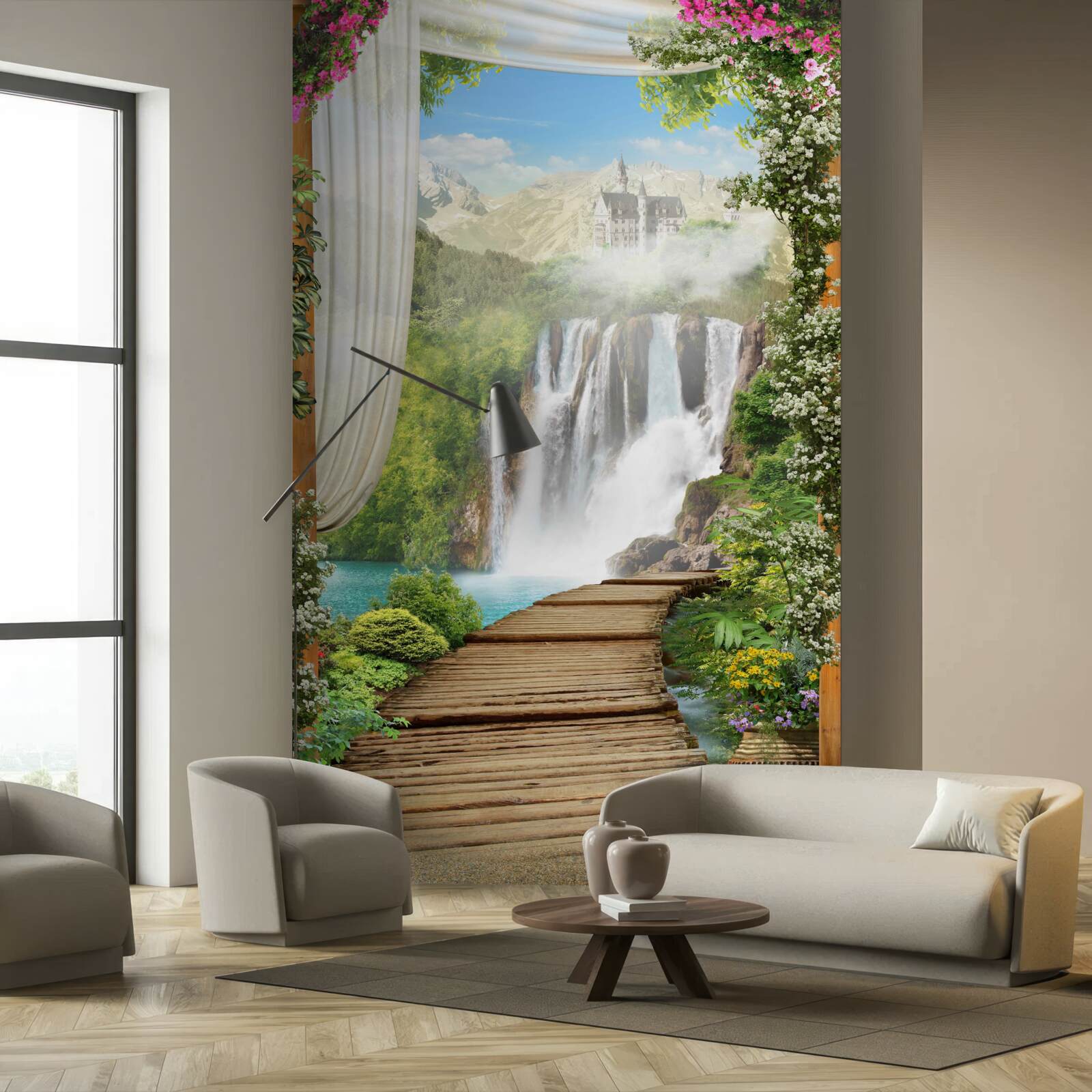 Fototapeten Weg zum Wasserfall