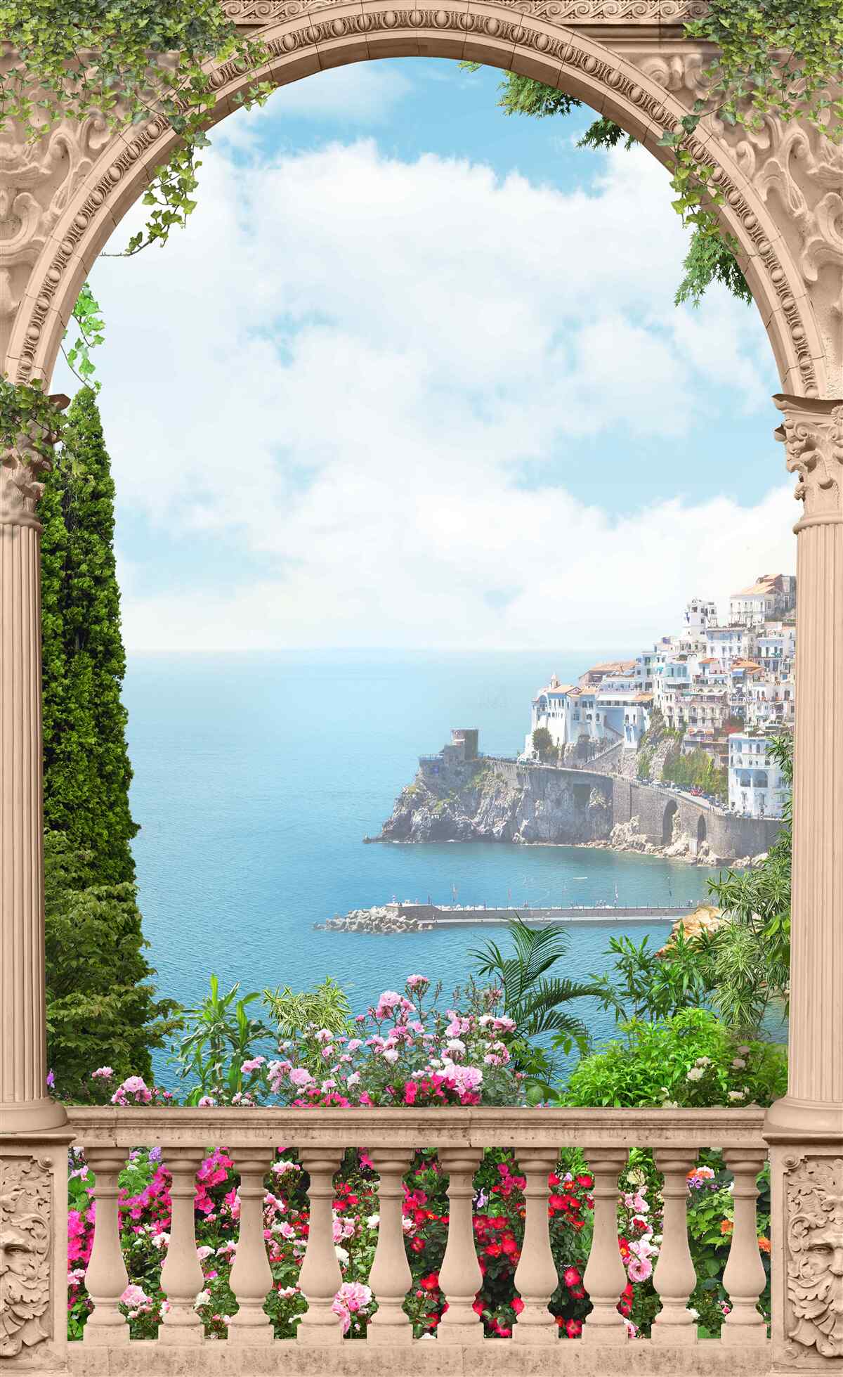 Fototapeten Landschaft der Bucht in Italien