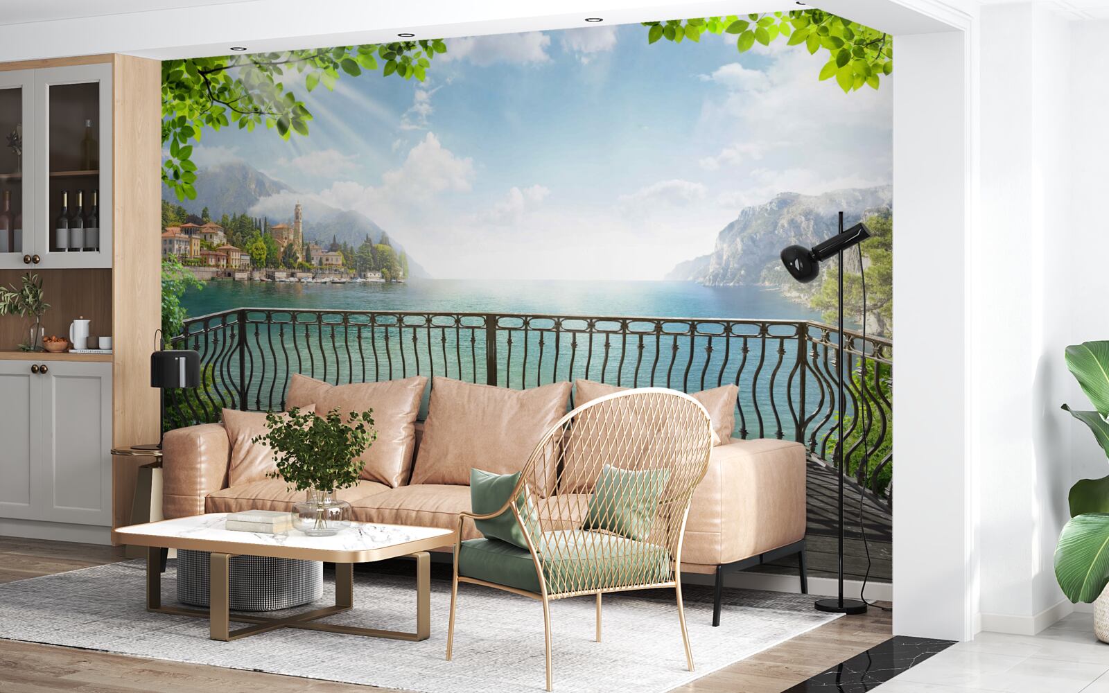 Fototapeten Panorama von einer offenen Terrasse
