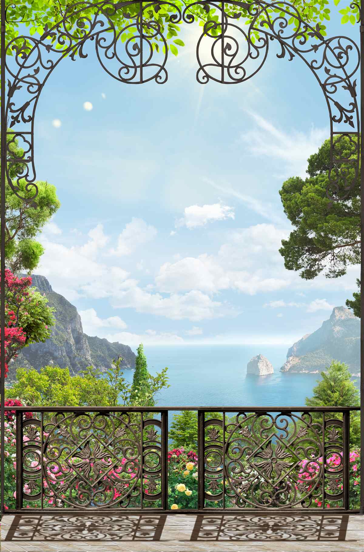 Fototapeten Eine tolle Landschaft mit Meer und Felsen