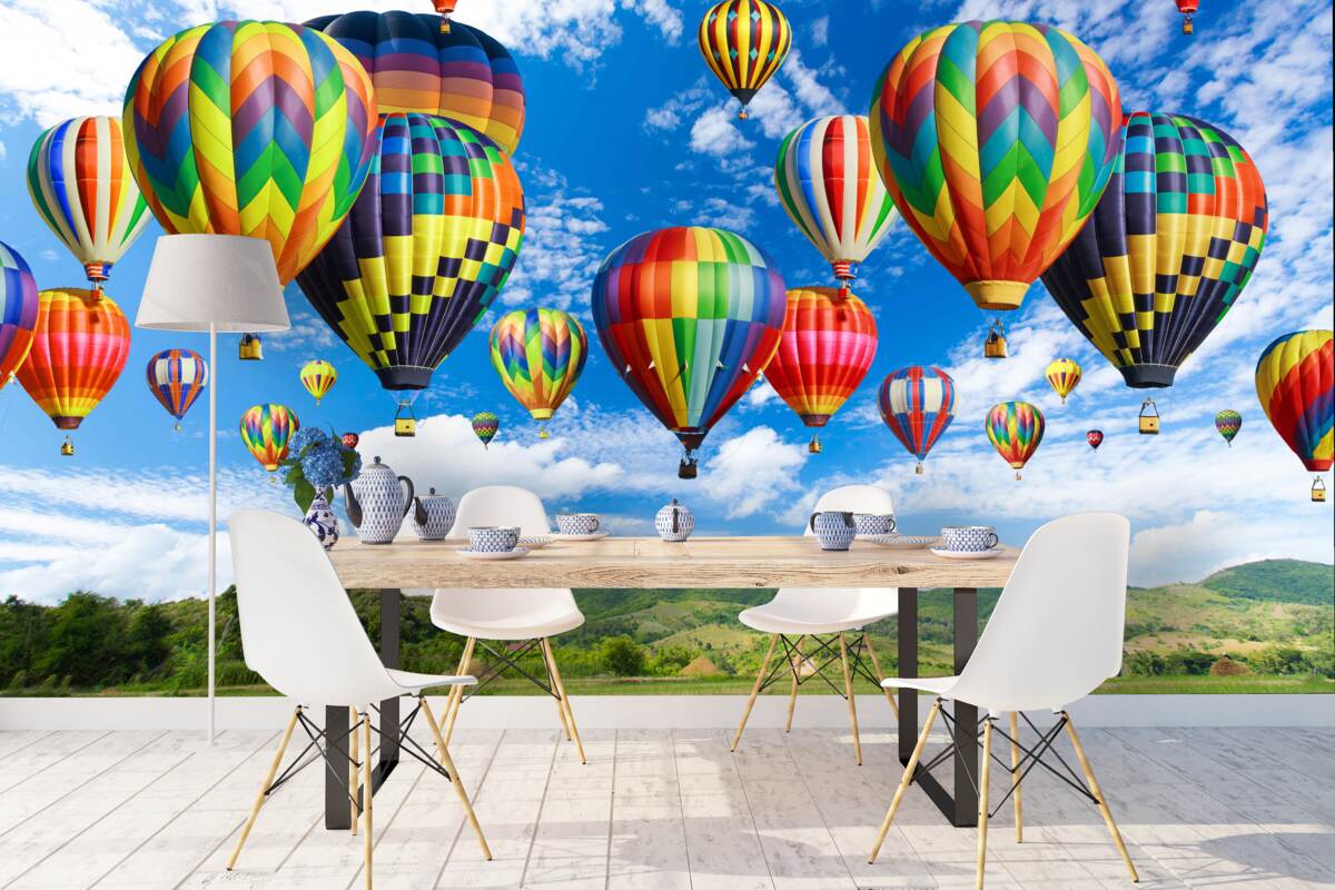 Fototapeten Ballon Prozession aller Farben