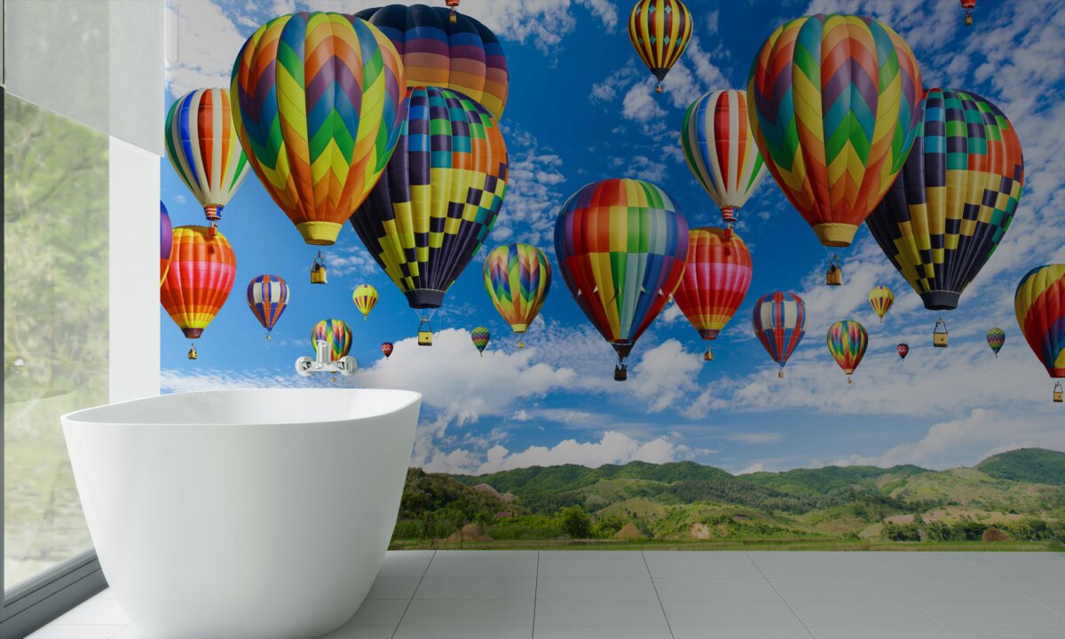 Fototapeten Ballon Prozession aller Farben