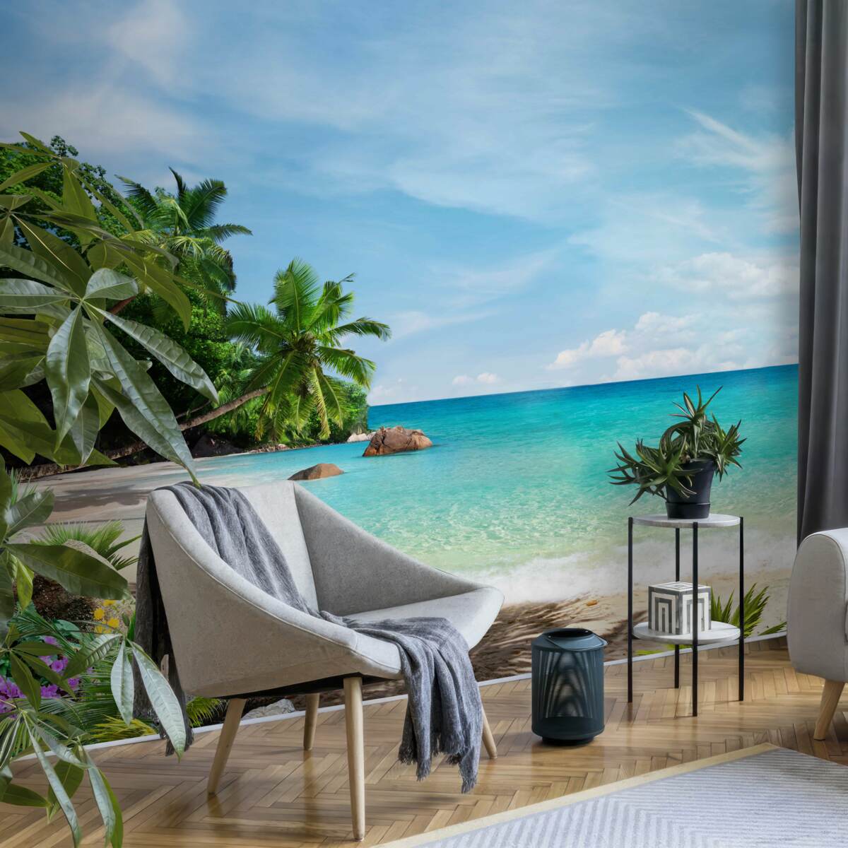 Fototapeten Strand mit Sand und Meeresoberfläche