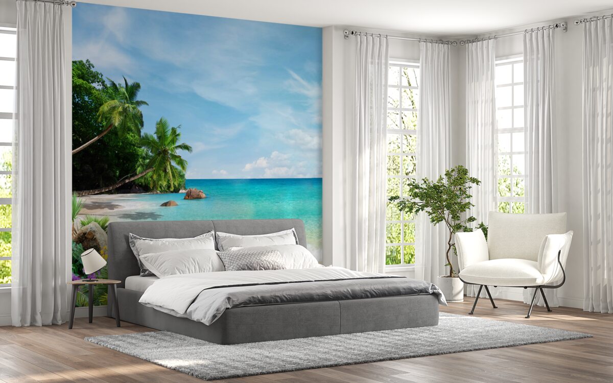 Fototapeten Strand mit Sand und Meeresoberfläche